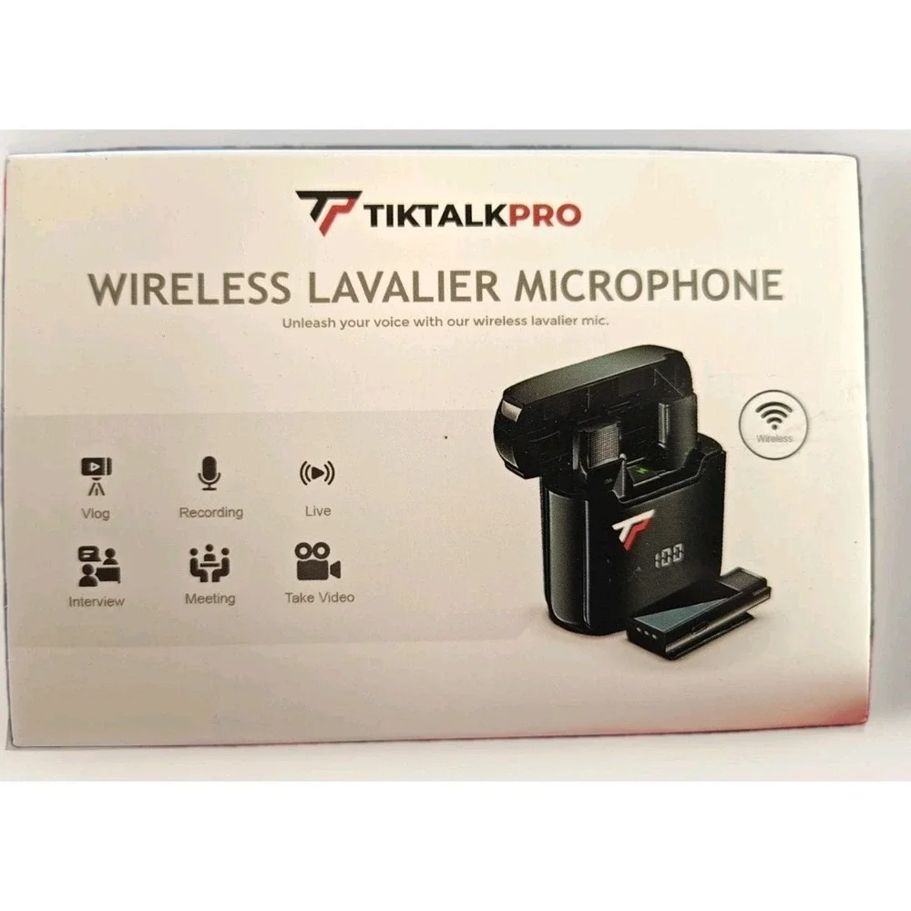 TikTalkPro Wireless Lavalier Microphone for‎ iPhone - Single 2.4 Ghz Mic, Audio